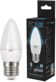 Упаковка ламп LED GAUSS E27, свеча, 6.5Вт, 10 шт.