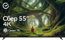 55" Телевизор SBER SDX-55U5500DBB 4K Ultra HD, СМАРТ ТВ, Салют ТВ, черный