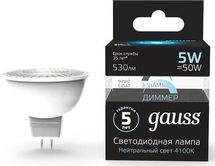 Лампа LED GAUSS GU5.3, спот, 5Вт, одна шт.