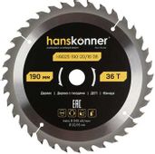 Пильный диск HANSKONNER H9025-190-20/16-36, 190мм, по дереву