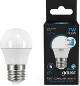Упаковка ламп LED GAUSS E27, шар, 7Вт, 10 шт.