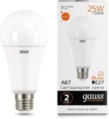Упаковка ламп LED GAUSS E27, груша, 25Вт, 10 шт.