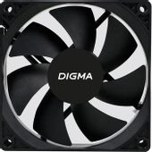Вентилятор Digma DFAN-90 90мм, 3-pin, от БП:4-pin (Molex), черный