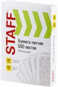 Бумага STAFF 114215, A4, 500л, 65г/м2, белый