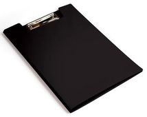 Папка клип-борд Бюрократ -PD602BLCK, A4, пластик, черный, с крышкой