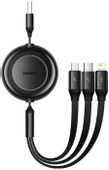 Кабель BASEUS CAMJ010001,  Lightning (m)/USB Type-C (m)/micro USB (m) -  USB (m),  1.1м,  черный