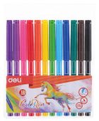 Фломастеры Deli ColoRun EC10003,  12 цв.,  пакет с европодвесом