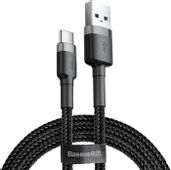 Кабель BASEUS CATKLF-BG1, USB Type-C (m) - USB (m), 1м, серый / черный