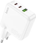 Сетевое зарядное устройство Hoco C115A Header PD65W three-port(2C1A) charger(EU), белый