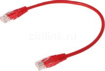 Патч-корд LanMaster вилка RJ-45, вилка RJ-45, кат.5E, ПВХ, 0.3м, красный