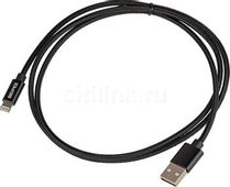 Кабель Lightning (m) -  USB (m),  1м,  черный