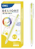 Упаковка ручек гелевых Deli Delight EG118-YL корп.прозрачный чернила желтый