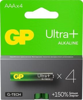 AAA Батарейка GP Ultra Plus Alkaline 24AUPA21-2CRSB4,  4 шт.