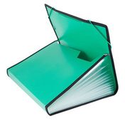 Портфель Бюрократ -BPR13LGRN, 13 отд., A4, с окантовкой, пластик, 0.7мм, зеленый