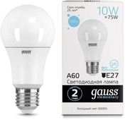 Упаковка ламп LED GAUSS E27, груша, 10Вт, 10 шт.