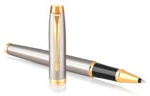 Ручка-роллер Parker IM Core T321 Brushed Metal GT чернила черный коробка подарочная