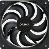 Вентилятор Digma DFAN-120-9 120мм, 3-pin, от БП:4-pin (Molex), черный