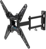 Кронштейн для телевизора Kromax OPTIMA-414, 20-55", настенный, поворотно-выдвижной и наклонный, черный