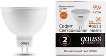Упаковка ламп LED GAUSS GU5.3, спот, 9Вт, 10 шт.