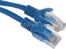 Патч-корд CABLEXPERT PP12-5M/B литой (molded), UTP, кат.5E, 5м, синий