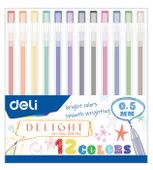 Упаковка наборов гелевых ручек Deli Delight EG119-12C чернила ассорти