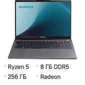 Ноутбук AQUARIUS Cmp NE356, 16", IPS, AMD Ryzen 5 6600H, 6-ядерный, 8ГБ DDR5, 256ГБ SSD, AMD Radeon 660M, серый