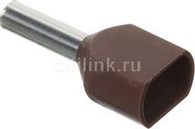 Наконечник IEK НГИ2 1,5-8, длина 16.4мм, 2x1.5мм2, коричневый/серый, 100 шт