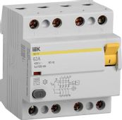 Выключатель дифф. тока (УЗО) IEK ВД1-63 (MDV10-4-063-100) 63A 4 400В 4 модуля белый (упак.:1шт)