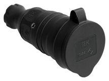 Розетка силовая IEK Омега, одинарная, 1 розетка, открытая, заземление, IP44, черный