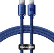 Кабель BASEUS Crystal Shine, USB Type-C (m) - USB Type-C (m), 1.2м, синий
