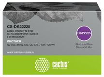 Картридж Cactus CS-DK22225, 38мм, черный шрифт, белый фон, 30.48м