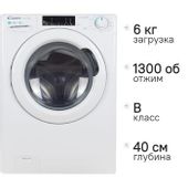 Стиральная машина узкая Candy Smart Pro CSOW4 1364T/2-07, 6кг, с паром, с сушкой