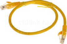 Патч-корд CABLEXPERT PP6U-0.5M/Y литой (molded), UTP, кат.6, 0.5м, желтый
