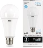 Упаковка ламп LED GAUSS E27, груша, 25Вт, 10 шт.
