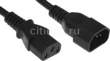 Кабель сетевой KINGPRICE KP-PC-C13-C14-1.5m, IEC C13 (прямой) - IEC C14 (прямой), черный