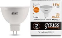 Лампа LED GAUSS GU5.3,  софит, 11Вт, одна шт.
