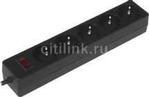 Сетевой фильтр Defender ES, 5м, черный