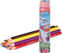 Карандаши Deli Super Wings EC00807 EC00807, шестигранный, тополь, 12 цв., туба пластиковая