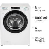Стиральная машина суперузкая Candy Smart Pro CSO34 106TB1/2-07, 6кг, с паром