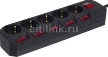 Сетевой фильтр Buro 500SH-1.8-SW-B, 1.8м, черный