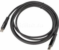 Кабель PD quick charge,  Lightning (m) -  USB Type-C (m),  2м,  черный