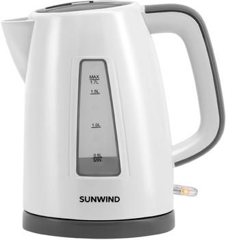 Чайник электрический SunWind SUN-K-30, белый и серый
