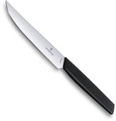 Нож кухонный Victorinox Swiss Modern, столовый, для стейка, 120мм, заточка прямая, стальной, черный