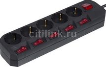 Сетевой фильтр Buro 500SH-5-SW-B, 5м, черный