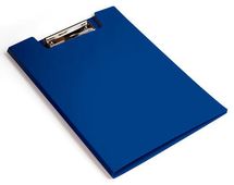 Папка клип-борд Бюрократ -PD602BLU, A4, пластик, синий, с крышкой