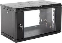 Шкаф коммутационный ЦМО ШРН-Эконом ШРН-Э-6.500-9005 настенный, стеклянная передняя дверь, 6U, 600x342x520 мм