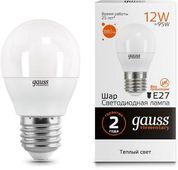 Упаковка ламп LED GAUSS E27, шар, 12Вт, 10 шт.