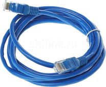 Патч-корд CABLEXPERT PP12-2M/B литой (molded), UTP, кат.5E, 2м, синий