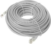 Патч-корд LanMaster вилка RJ-45, вилка RJ-45, кат.5E, ПВХ, 15м, серый