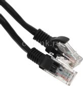 Патч-корд CABLEXPERT PP12-1.5M/BK литой (molded), UTP, кат.5E, 1.5м, черный